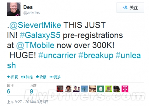 Galaxy S5必火:一周预约超30万 Galaxy S5必火:一周预约超30万